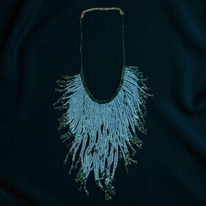 Chic Blue and Green Beaded Necklace